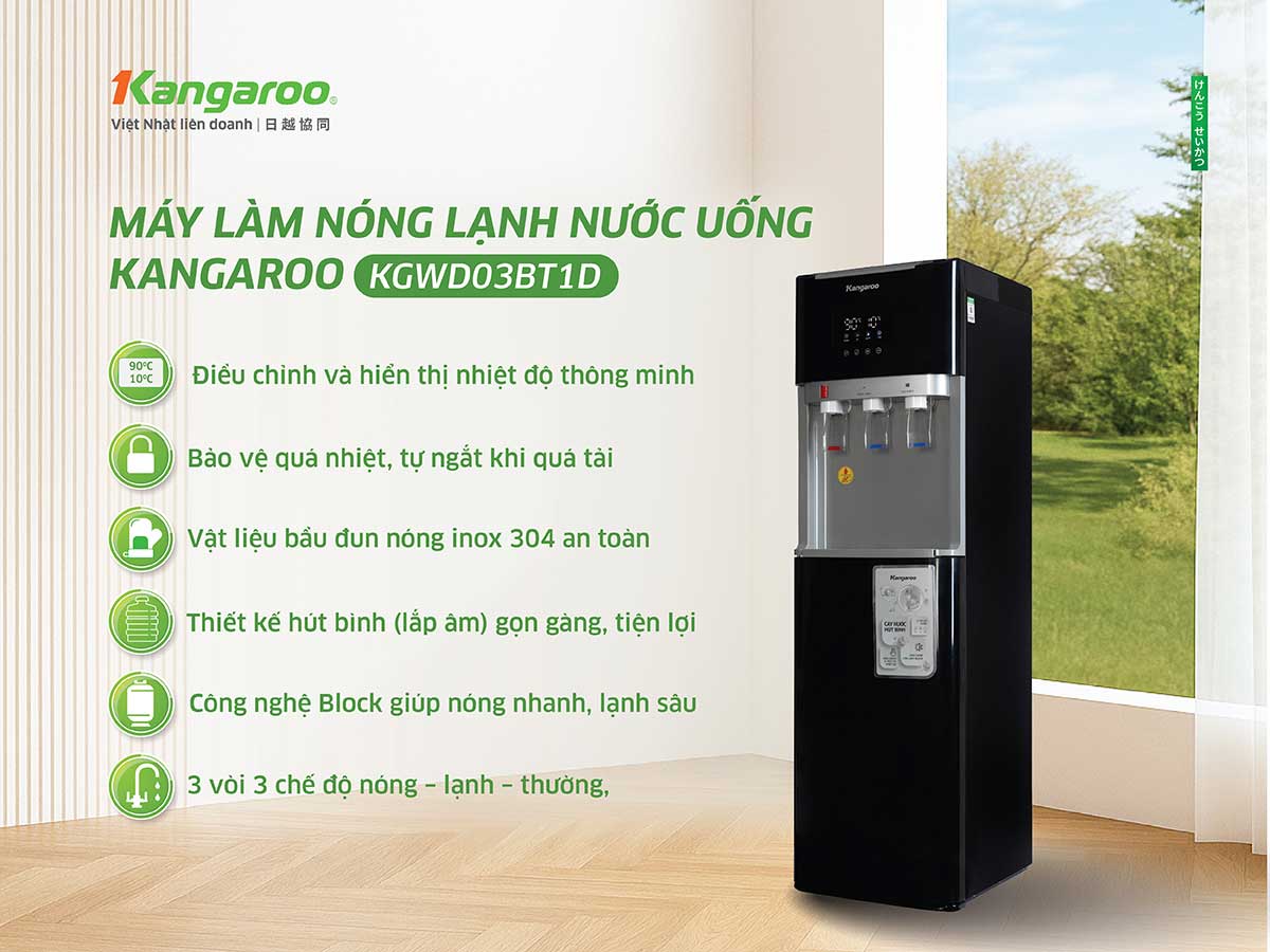 Cây nước nóng lạnh Kangaroo KGWD03BT1D